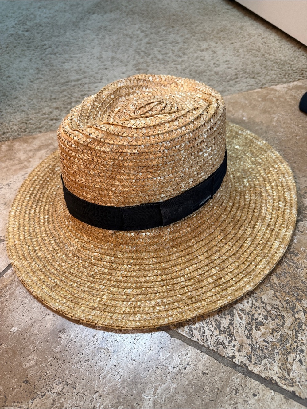 Brixton Natural Straw Hat with Black Inner Band